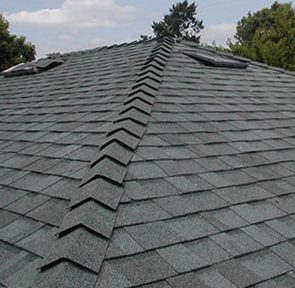 close up of asphalt shingles