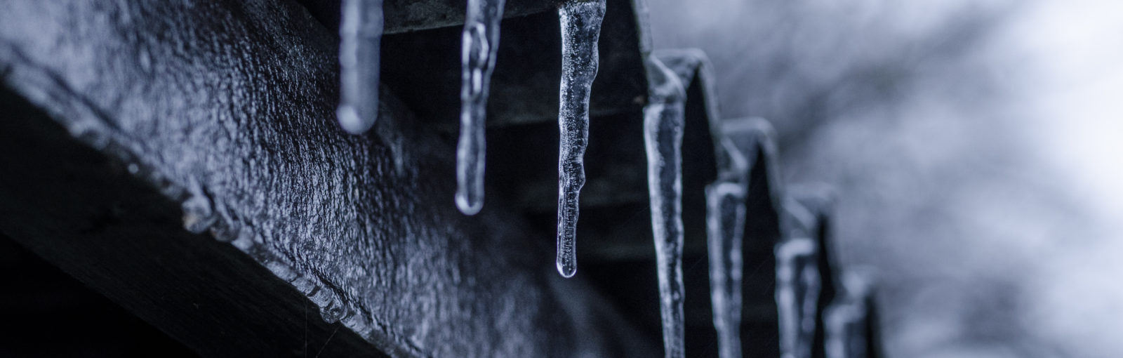 Icicles on the edge of a roof