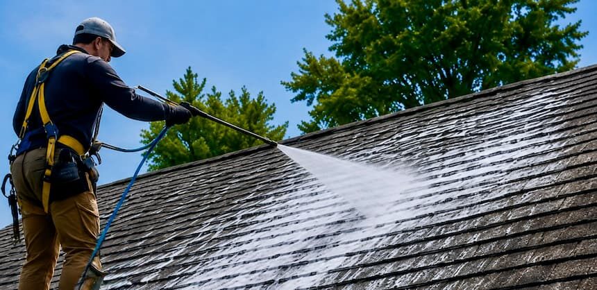 A biodegradable solution is applied at low pressure.