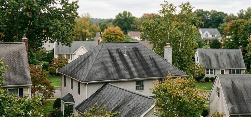 Why Bergen County Roofs Get Black Streaks